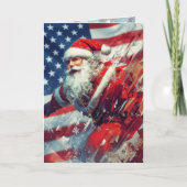 Santa Wishes you a Star Spangled Holiday Kaart (Voorkant)