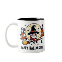Santa Witch Broom Ride Mug – Halloween-Christmas