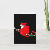 Santa Witch Candy Cane Christmas Santa Hat Funny C Kaart (Voorkant)