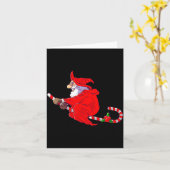 Santa Witch Candy Cane Christmas Santa Hat Funny C Kaart (Gele Bloem)