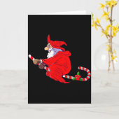Santa Witch Candy Cane Christmas Santa Hat Funny C Kaart (Gele Bloem)