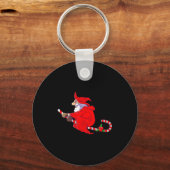 Santa Witch Candy Cane Christmas Santa Hat Funny C Sleutelhanger (Voorkant)