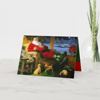 Santa with a golf driver Christmas Card Feestdagen Kaart