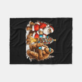 Santa With Bigfoot Christmas Campfire Funny Sasqua Fleece Deken (Voorkant (Horizontaal))