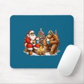Santa With Bigfoot Christmas Campfire Funny Sasqua Muismat (Met muis)