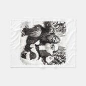 Santa With Bigfoot Christmas Lights Funny Sasquatc Fleece Deken (Voorkant (Horizontaal))