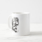 Santa With Bigfoot Christmas Lights Funny Sasquatc Koffiemok (Voorkant links)