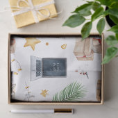 Santa with computer and Surfboard on Christmas  Tissuepapier (Geschenk)