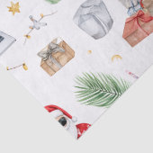 Santa with computer and Surfboard on Christmas  Tissuepapier (Detail)