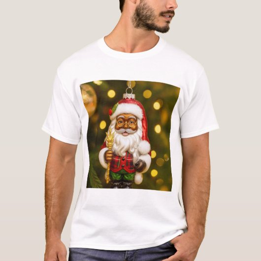 Santa with Cookie Holiday Joy T-shirt (Voorkant)