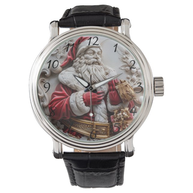 Santa with gifts for a joyous Christmas Horloge (Voorkant)