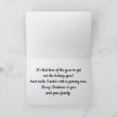 Santa With Gingerbread Man Christmas Card Kaart (Binnen)