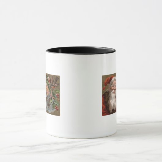 Santa with Holly, Village Scene Mok (Midden)