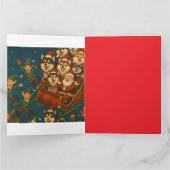 Santa with joyous pups and elves! kaart (Binnen)