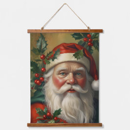 Santa With Mistletoe Hangend Wandkleed