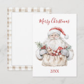Santa with Presents Christmas Notitiekaartje (Voorkant / Achterkant)