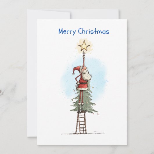 Santa with Star Feestdagenkaart (Voorkant)