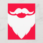Santa witte baard en snor rood wit briefkaart (Voorkant)