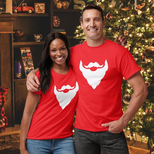 Santa witte baard en snor / snor t-shirt