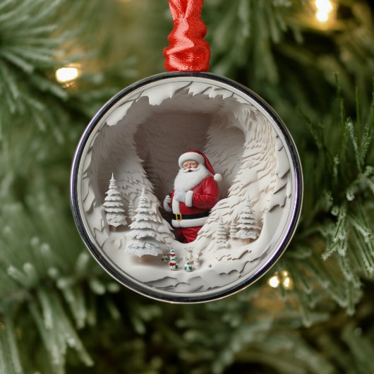 Santa Wonderland Metalen Ornament (Boom)