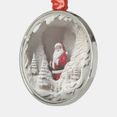 Santa Wonderland Metalen Ornament (Links)