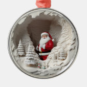 Santa Wonderland Metalen Ornament (Voorkant)