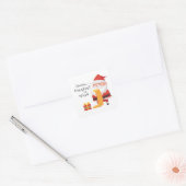 Santa Wonders Naughty of Nice? Vierkante Sticker (Envelop)