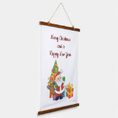 Santa Wood Topped Wall Tapestry Hangend Wandkleed (Gebogen)