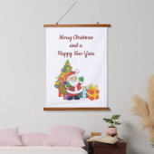 Santa Wood Topped Wall Tapestry Hangend Wandkleed (Slaapkamer)