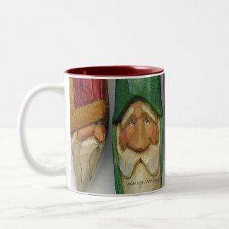Santa Woodcarvings (nr. 0701) Tweekleurige Koffiemok