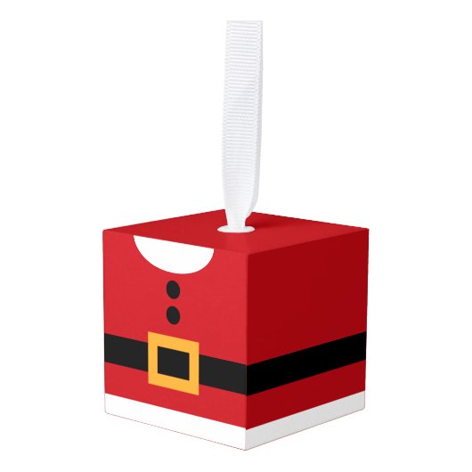 Santa Wooden Cube Christmas Ornament (Voorkant hoekig)