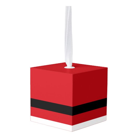 Santa Wooden Cube Christmas Ornament (Achter hoekig)