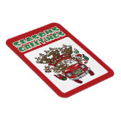 Santa Woody en zijn rendierkerstCartoon Magneet (Rechterzijde)