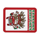 Santa Woody en zijn rendierkerstCartoon Magneet (Horizontaal)