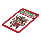 Santa Woody en zijn rendierkerstCartoon Magneet (Linkerzijde)