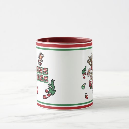 Santa Woody en zijn rendierkerstCartoon Mok (Midden)