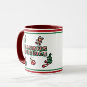 Santa Woody en zijn rendierkerstCartoon Mok (Voorkant links)