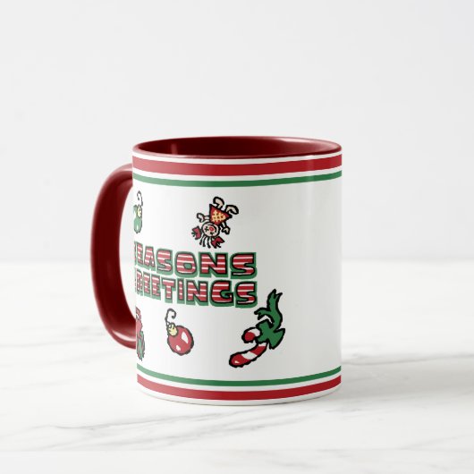 Santa Woody en zijn rendierkerstCartoon Mok (Voorkant links)