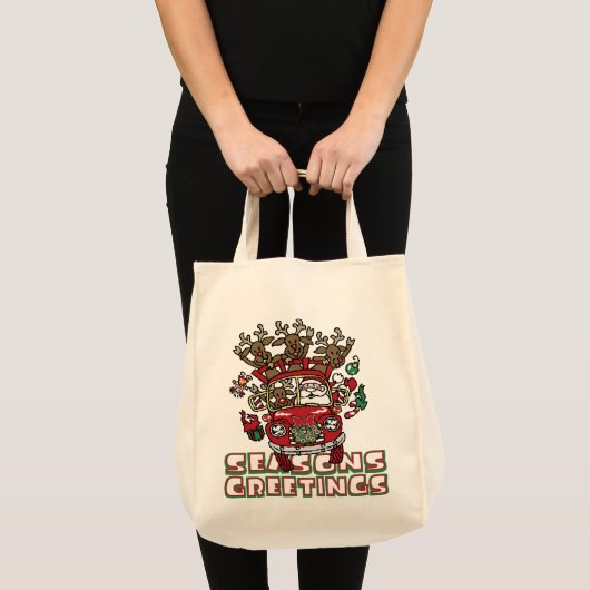 Santa Woody en zijn rendierkerstCartoon Tote Bag (Voorkant (product))