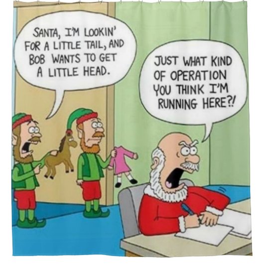 Santa Workshop-bewerking Douchegordijn (Voorkant)