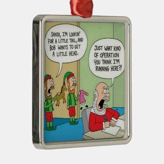 Santa Workshop-bewerking Metalen Ornament (Rechts)