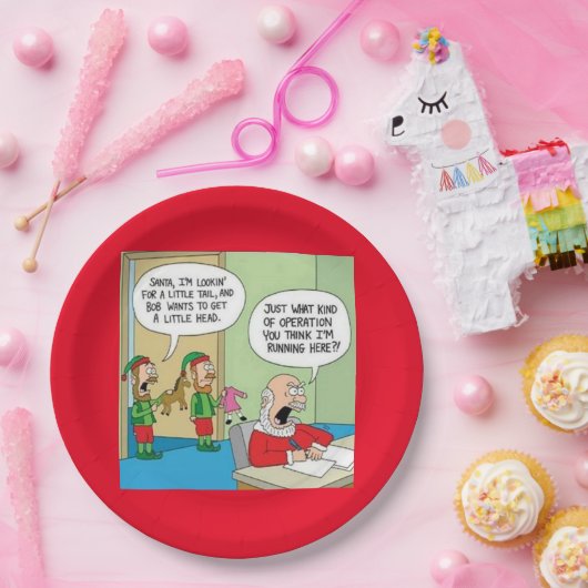 Santa Workshop-bewerking Papieren Bordje (Feest)