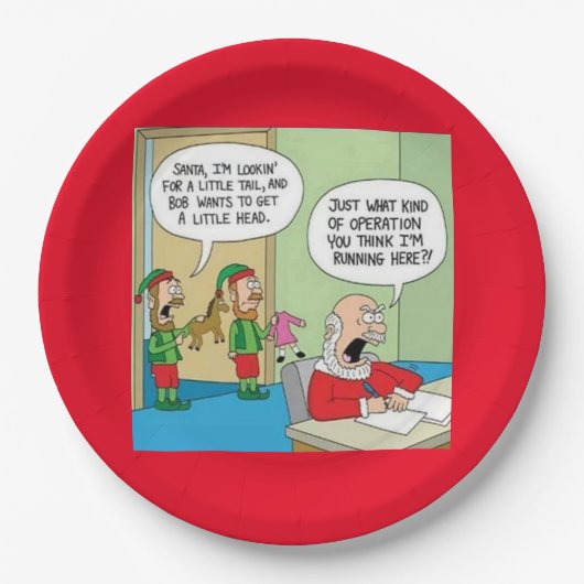 Santa Workshop-bewerking Papieren Bordje (Voorkant)