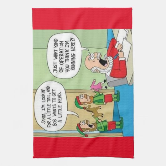 Santa Workshop-bewerking Theedoek (Verticaal)