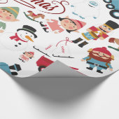 Santa Workshop-speelgoed Elves kerstpapier Cadeaupapier (Hoek)