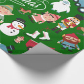 Santa Workshop-speelgoed Elves kerstpapier Cadeaupapier (Hoek)