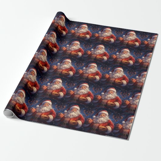 Santa Wrapping Paper Cadeaupapier (Uitgerold)