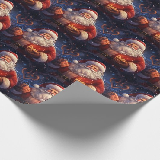 Santa Wrapping Paper Cadeaupapier (Hoek)