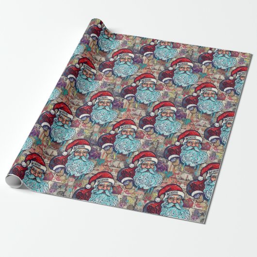 Santa Wrapping Paper Cadeaupapier (Uitgerold)
