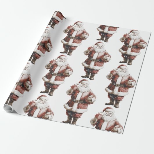 Santa Wrapping Paper Cadeaupapier (Uitgerold)